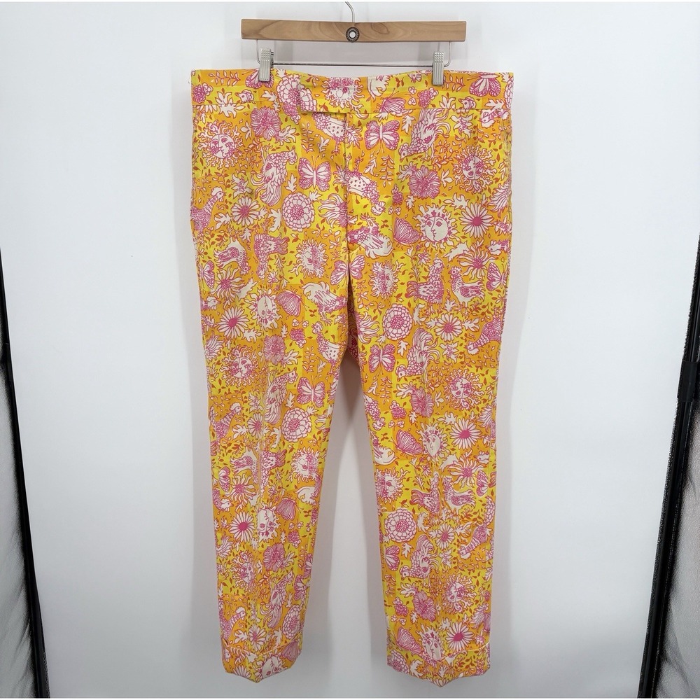 Vintage Lilly Pulitzer Mens Stuff Pants 40x30 60s Chicken Butterfly Psychedelic
